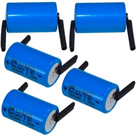 HQRP 5-Pack ER14250 1/2AA 3.6V Lithium Battery Non-Rechargeable XL-050F SB-AA02 LS14250 TL-5902 TL-2150 for Dog Collar, Meter Sensor Movement Monitor, Home Security System, Alarm System, with Tabs