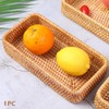 Small Wicker Tray, Rattan Tray Basket for Remotes, Keys, 8.27x4.33x1.57in