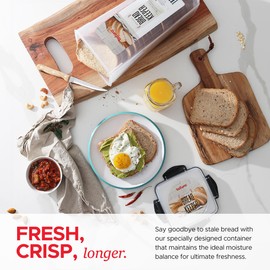 Tafura Contenedor de pan Caja de pan de plástico Protector de pan con tapa hermética de almacenamiento para pan Protector de pan hermético para pan, última intervensión de BPA, 5 litros, Claro