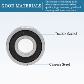 QUARKZMAN 6200/12-2RS 12 x 30 x 9 mm Ball Bearings x 2 Pieces Chrome Steel for Machines and Tools Double Sealed