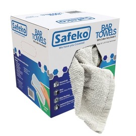 SAFEKO Cotton Terry Bar Towels – 100% Cotton, 16” x 19”, Highly Absorbent & Durable – 5 lbs Box