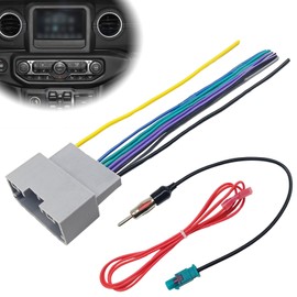 Car Stereo Wire Harness and Antenna Adapter Combo kit, Radio Wire Harness, Car Radio Stereo Wiring Harness Compatible with 2006-2016 Dodge, 2008-2016 Jp, 2004-2016 Chrysler