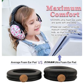 ZOHAN 030 Ear Defenders for Kids, Children Hearing Protect EarMuffs, Noise Reduction for Young Teens Have Sensory Issues and Autism, Ideal for Fireworks, Concerts, Plane - Flamingo