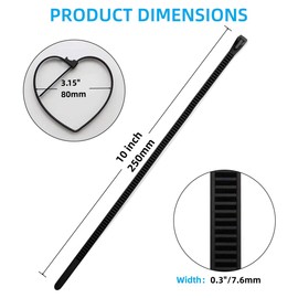 Aroono 100 Count 10 Inch Releasable Zip Ties Black – Smooth Round End No-Scratch Cable Ties, 55 LBS Heavy Duty for Electronics, Cars & Indoor/Outdoor Use