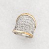 Ross-Simons Sterling Silver and 14kt Yellow Gold Free-Form Lattice Ring.