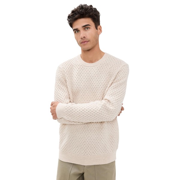 Rails Men's Carrick Sweater, Oatmeal Heather, Off White, L
