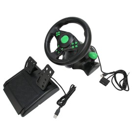 Volante con Pedales para PC, Volante de Carreras 180 Grados, Controlador de Carreras con Pedal para Juegos de Conducción                              