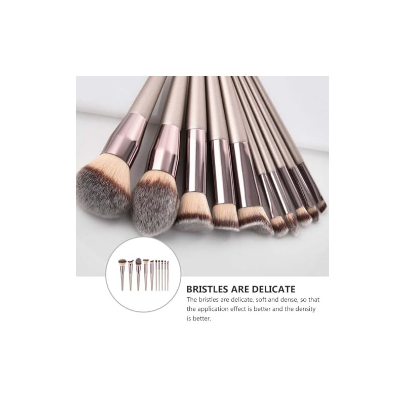 Healeved Kit De Brochas De Maquillaje 10 Piezas Cepillo Cosmético