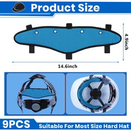 Awaiymi Hard Hat Sweat Bands 9 PCS Washable Reusable Hard Hat Sweatband Liners Air Cushion Hard Hat Accessories