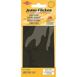 Kleiber 17cm x 15cm Iron On Denim Jeans Repair Patch-Cut to Size Required-Camouflage