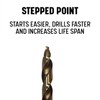 Drill America 1/2" Cobalt Stepped Point Drill Bit, GSC Series