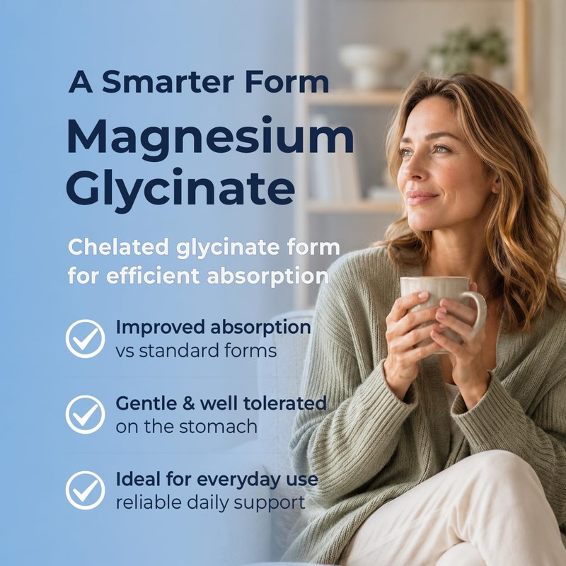 Magnesium Glycinate 2000mg (400mg Elemental) with Vitamin B6, Chelated High
