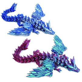Pack of 2 3D Dragon, 3D Dragon, 3D Printed Dragon, Mysterious Moving Dragon Toy, 3D Printed Fantasy Dragon, Ideal for Christmas, Easter, Birthdays