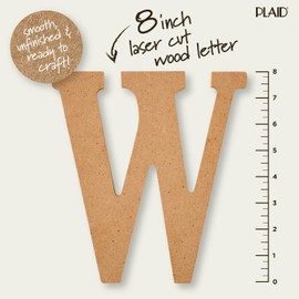 Plaid Wood Unfinished Letter, 8" Wooden Surface Perfect for DIY Arts and Crafts Projects, 63602