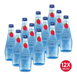 Clearly Canadian Sparkling Flavored Water, 11 oz Glass Bottles – Variety of Refreshing Flavors, Premium Carbonated Beverage, Available in 12-Pack and 24-Pack Options (12 Pack, Strawberry)