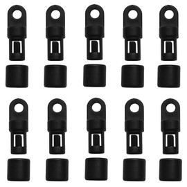 VILLCASE Shock Cord Hook - 10 Pcs Bungee Shock Cord End Hooks Elastic Cord Terminal Ends for Kayaks Boat Elastic Cord Rope