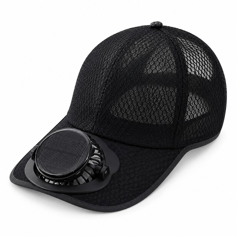 Solar Fan Baseball Cap for Outdoor Use – USB-Rechargeable Mesh