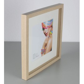 IDEAL TREND 3D Object Frame Wooden Picture Frame Square Wall Decoration Collage Poster Frame Colour: Natural Format: 23 x 23 cm