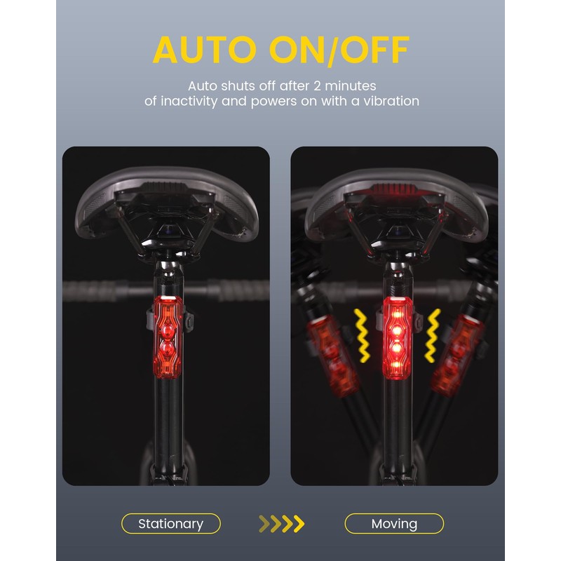 RAVEMEN TR250 Tail Light, Bicycle, Rear Light, 3 Mounting Methods,