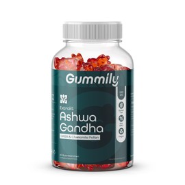 Premium Ashwagandha Gummies - Vegan - 500 mg Extract, with GABA & Chamomile Pollen - Pack of 60 - Non GMO - Gummily