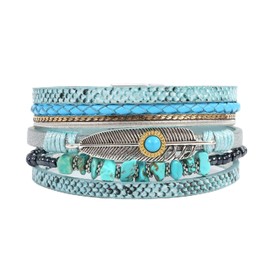 Boho Leather Wrap Bracelets for Women Heart Leather Bracelet Western Dress Accessories Stackable Cuff Bangles Bracelet for Women Trendy 2025