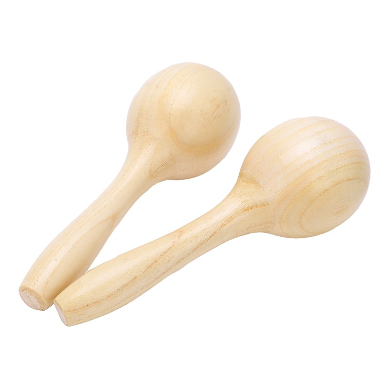 2Pcs Sand Hammer Early Education Instrument Wooden Toddler Percussion Musical