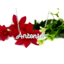 Damen-Halskette mit Namen, Edelstahl, mit Original-Geschenkbox, personalisierter Schmuck für Freunde, Brautpaar Only Faith, standard, Edelstahl, Nicht zutreffend.