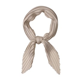 sourcing map Women's Rhombus Headscarf Wraps Scarves Bandana Plain Pleated Neckerchief, khaki