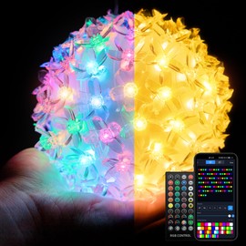 Christmas Ball Light, 5" RGB Hanging Light Ball APP Remote Controlled with 58 Modes Color Changing Dimmable Sphere Lights for Indoor Party Christmas