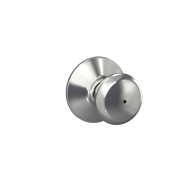 Schlage F40 PLY 625 Plymouth Door Knob, Bed & Bath Privacy Lock, Bright Chrome