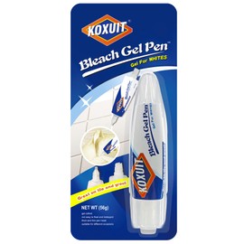 KOXUIT Portable Dual-Tip Bleach Pen for White Clothes & Grout - Travel-Ready 2-in-1 Gel Applicator with Brush Head, Non-Drip Cleaner for Bathroom Lines & On-The-Go Use (Unscented 1 Pack)