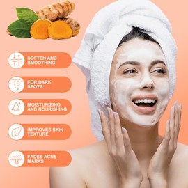 Kojic Acid Soap, 2 x 65 g Kojic Acid Soap, Natural Soap, Turmeric Soap Remover, Dark Spots for Face and Body, Bath Soap, Vitamin C Soap Piece for Hyperpigmentation, Brightening, Moisturising