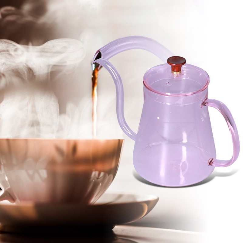 Coffee Kettle Glass Coffee Pot 600ML Coffee Drip Kettle Long