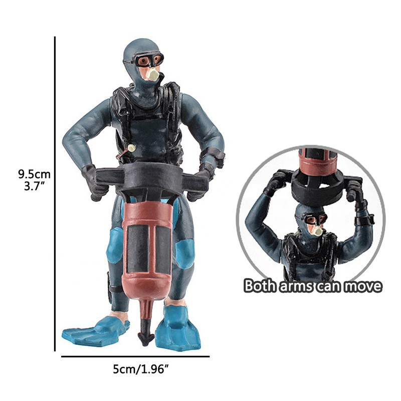 4Pcs Mini Diver Figurines Model Simulation Underwater Adventure Diver Figure