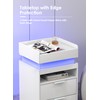 Turosur LED Night Stand with Gun Drawer, Smart Nightstand with