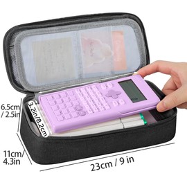 KANGSIT Large Pencil Case, Pencil Case for School Pencil Pouch Marker Pen Case Portable Stationery Pencil Bag for Office (Black)