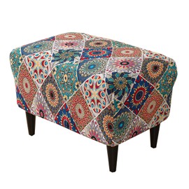 CRFATOP Ottoman Chair Cover Large Ottoman Chair Slipcovers Solid Rectangle Storage Stool Cover Stretch Footstool Footrest Sofa Slipcovers with Elastic Bottom,58