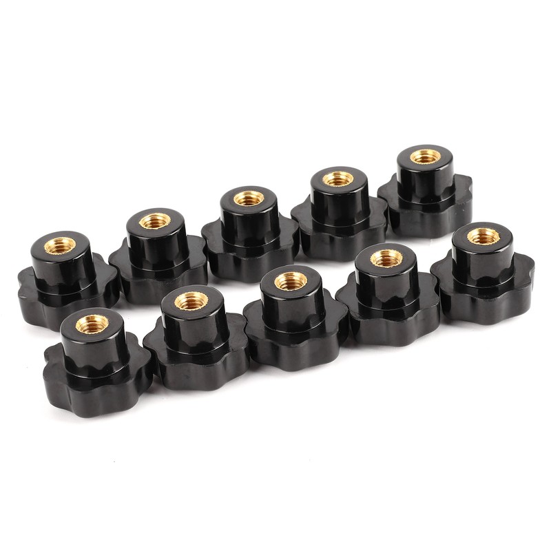 10Pcs Nuts Knob Grip Handle 7-Star 8mm Female Thread Brass