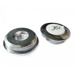 Replacement Hot and Cold Victorian Style Cross Head Tap Screw Larger 27mm in Metal Chrome Plastic Silver Traditional Classic Indices Conversion Kit for Bathroom Basinet and Kitchen Sink Taps