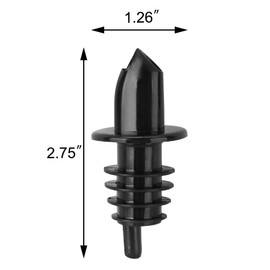 New Star Foodservice 48476 Plastic Liquor Free Flow Pourer Stopper, Black, Set of 6
