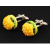 Miniblings Hamburger Cuff Links Cufflinks Buttons + Box Cheeseburger Burger