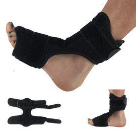 gr8ful® Night Splint Foot Brace for Plantar Fasciitis | Heel Pain, Burtis, Achilles Tendonitis, Heel Spur | Adjustable Foot Drop Support Dorsal Orthotic Ankle Strap | Men or Women | One Size | Black