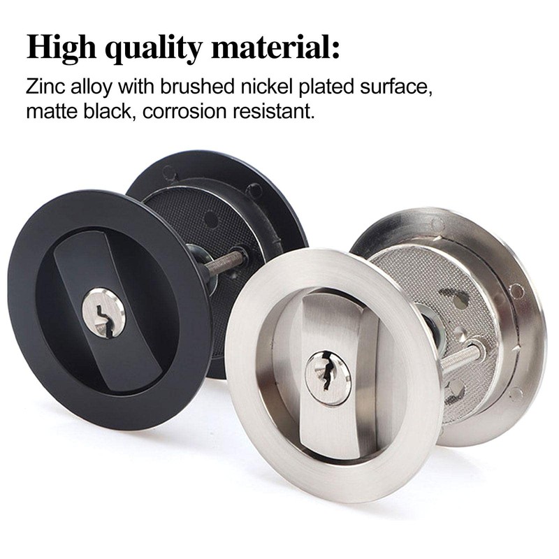 CCJH Invisible Sliding Barn Wood Door Pocket Door Handle Lock