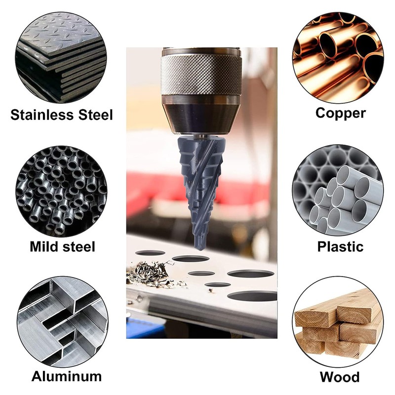 1/4in Shank Spiral Groove Step Drill Bit M35 Cobalt 4