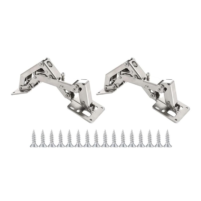 2 Pieces 170 Degree Hinges Frameless Cabinet Door Hinges Hidden