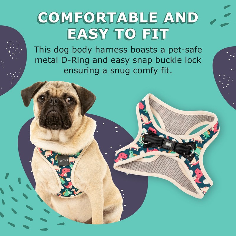 FuzzYard Dinosaur Land Step in Dog Harness | Size XXS