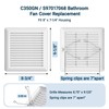 White Plastic Bathroom Vent Fan Cover (C350GN) with Springs, Compatible