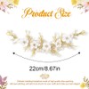 Atigy Flower Bridal Hair Vine Gold Wedding Hair Piece Pearl