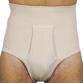 MANIFATTURA BERNINA Derby 65130 Men's Fracture Briefs for Hernia Cotton with Opening, beige