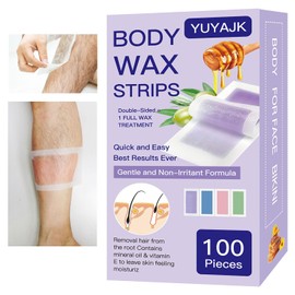 Wax Strips 100 Strips Removal Waxing Strips Patch/Patches Hair Body Wax Strips for Hair Removal at Home for Men and Women Depilatory Patch 100 Wax Strips + 24 Calming Oil Wipes